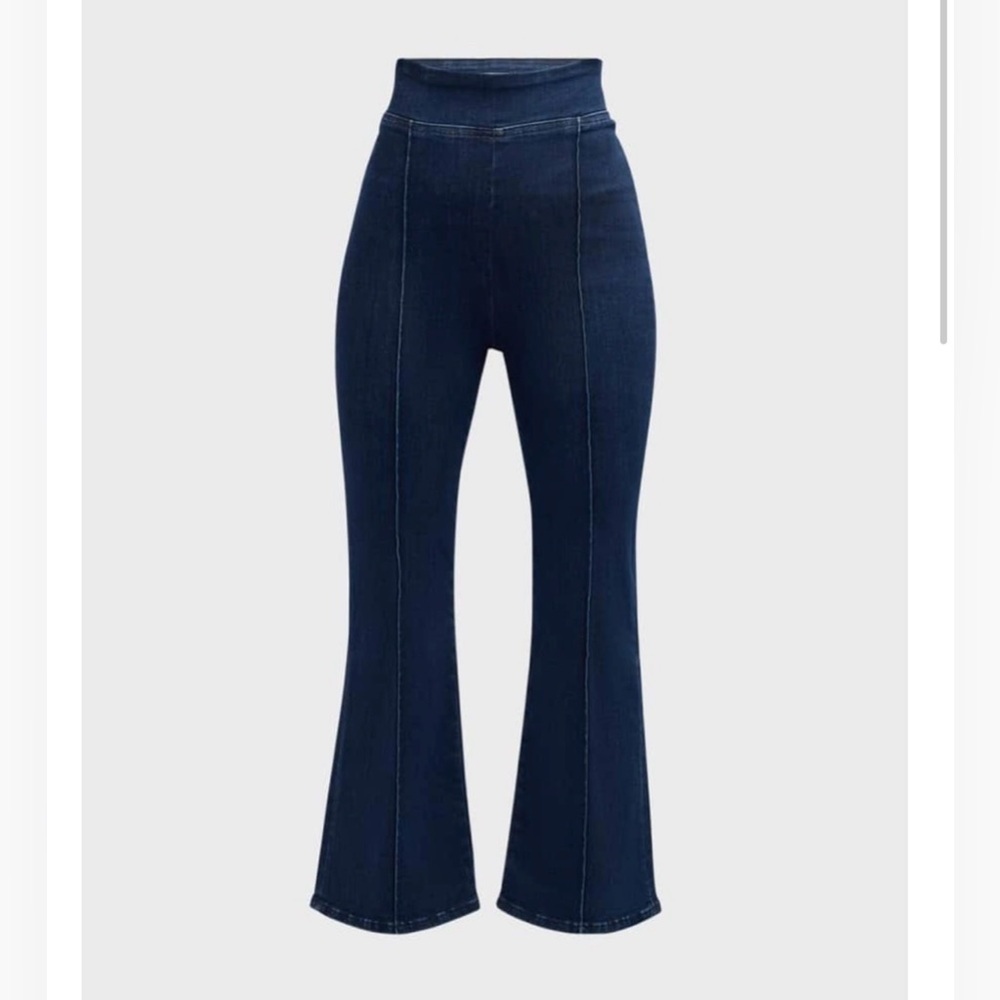 Frame The Jet Set Crop Mini Bootcut Flare Pull On Blue Jeans in Keller 1 - Picture 3 of 10